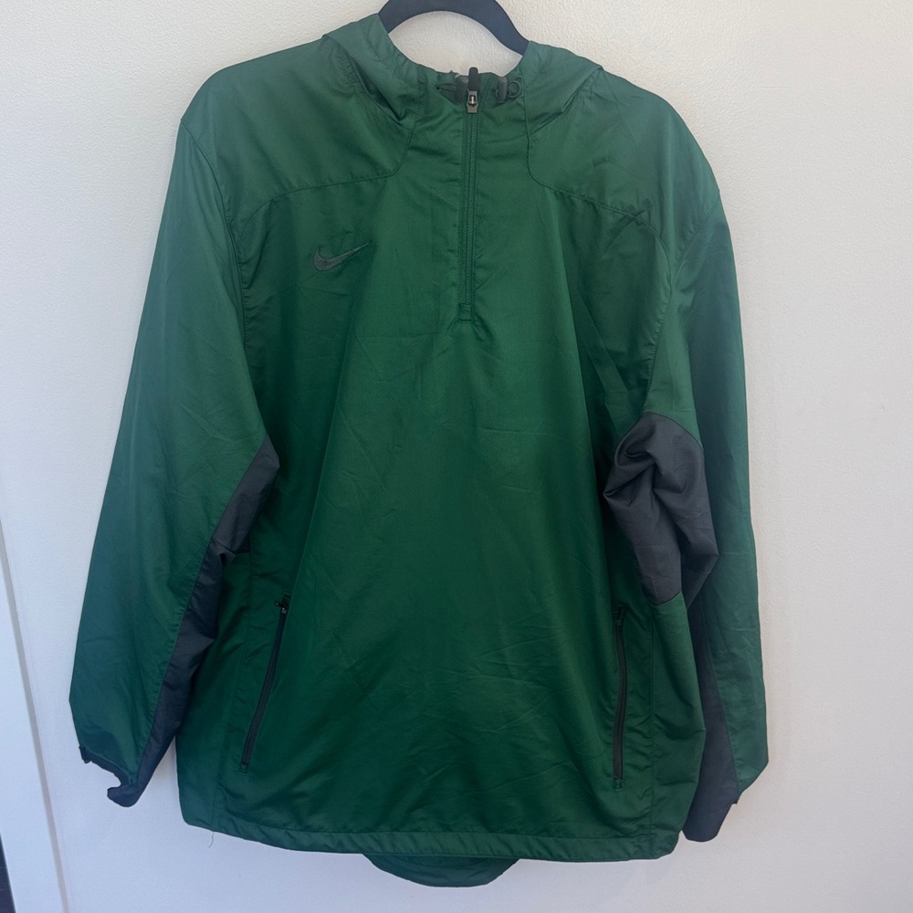 Men’s Nike Windbreaker pullover green gray black outdoor hooded casual XL